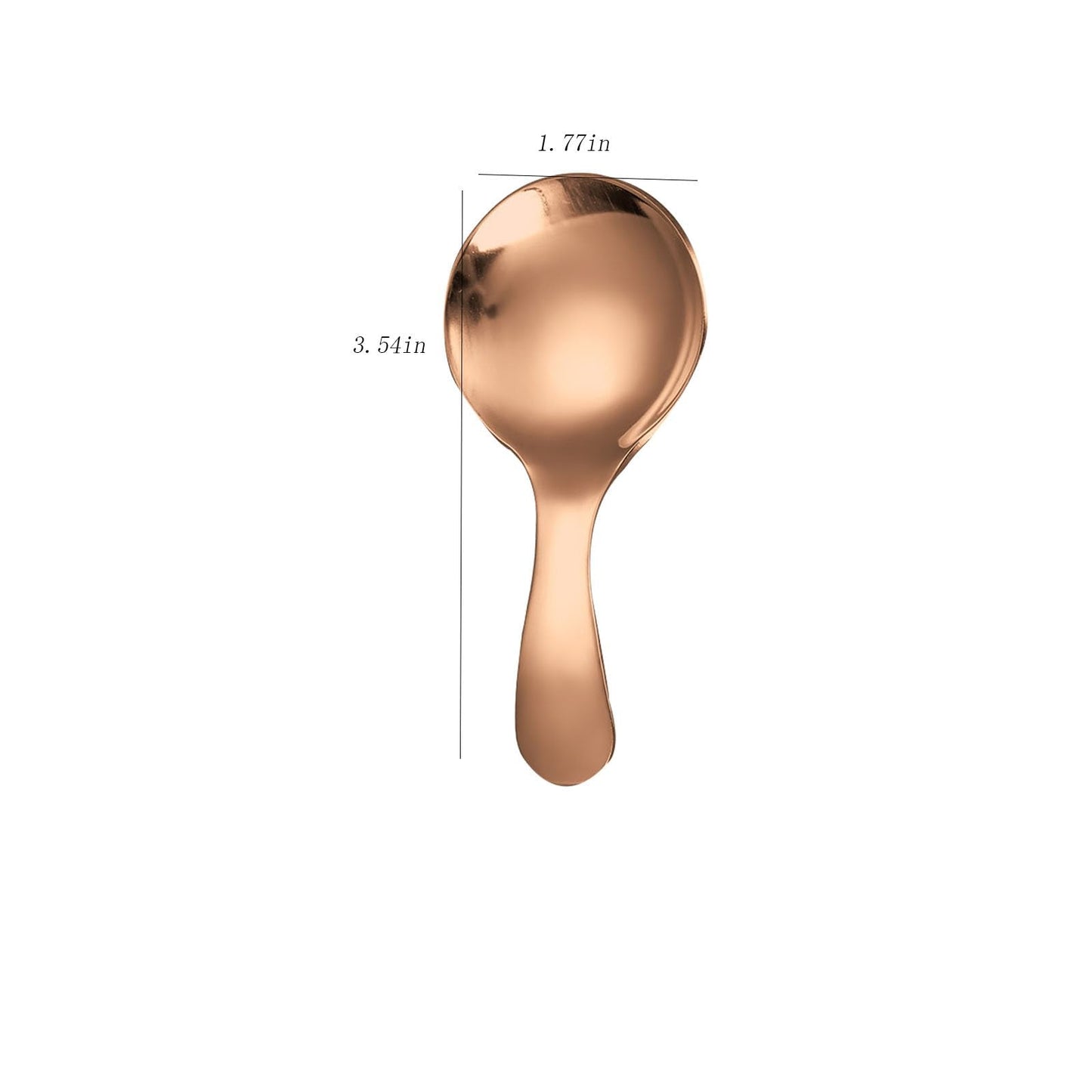 6 Pcs Stainless Steel Short Handle Thickened Small Round Spoons For Honey Candy Coffee Tea Salt Jam and Mustard - Ice Cream Dessert Spoon (F Rose Gold)