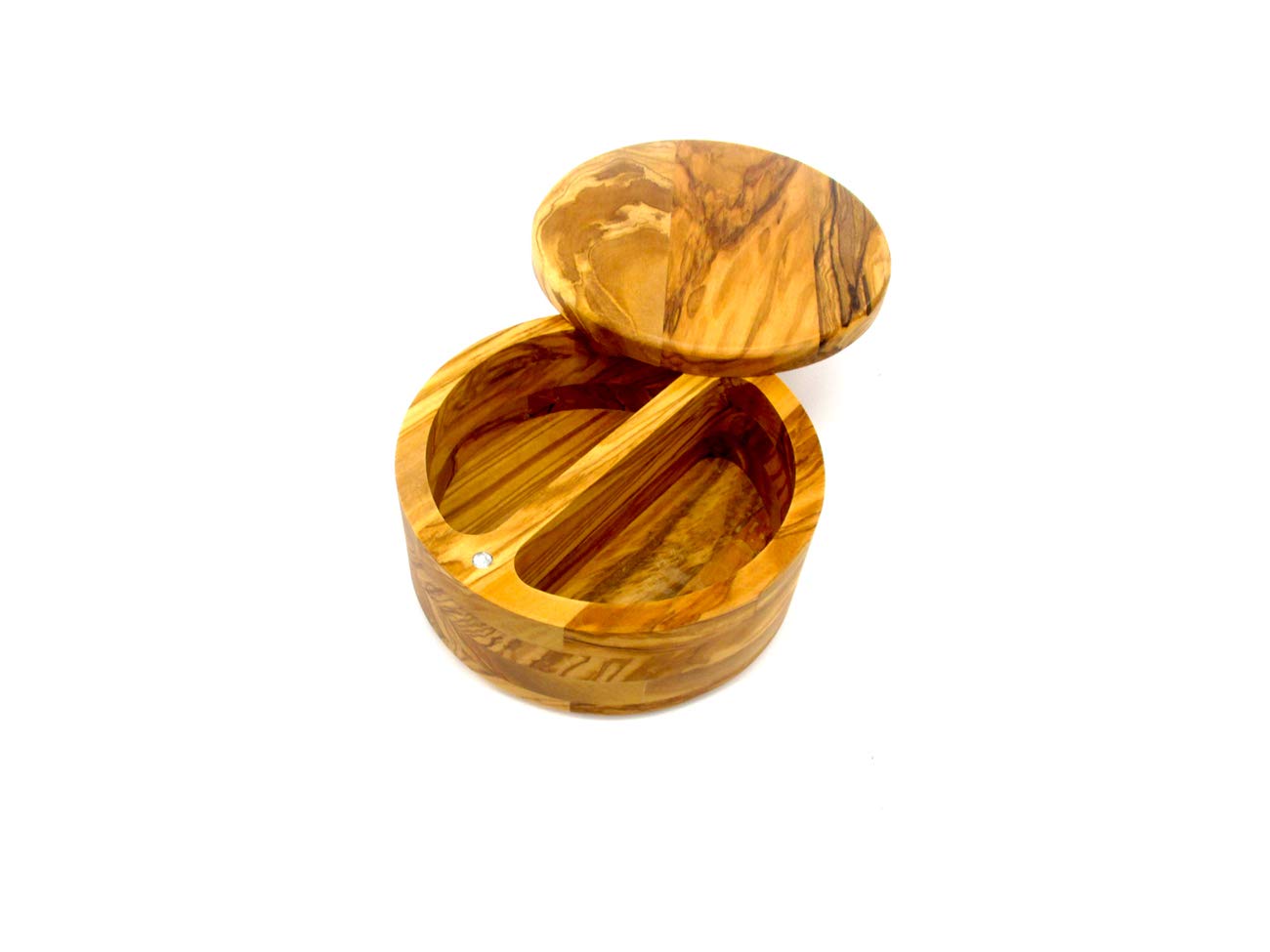 Trademark Innovations Olive Wood Salt Cellar Box Container