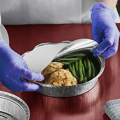 20 Aluminium Foil Trays with Paper Lids – Round Foil Flan Dishes – Durable and Food Grade Tin Pie Cases – Oven and Freezer Safe – Baking Trays Containers - 9 inch-23cm