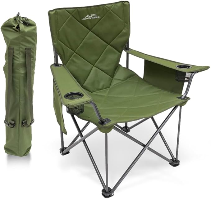 ALPS Mountaineering King Kong Camping Chairs for Adults with Mesh Cup Holders and Pockets, Built Durable and Reliable with Compact Foldable Steel Frame