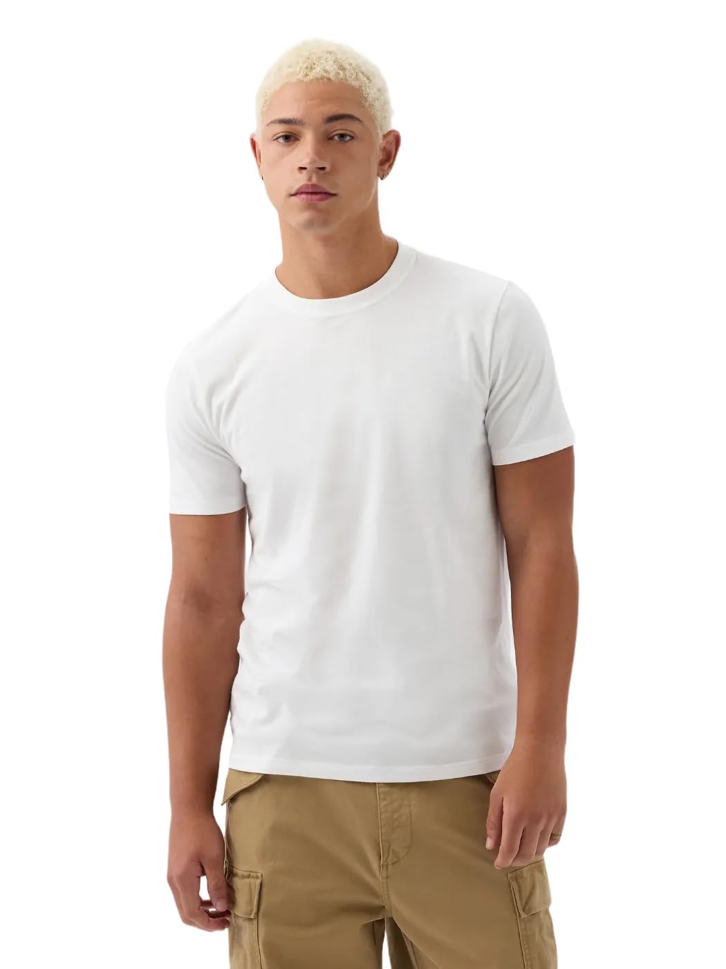 GAP Mens Everyday Soft Crew Neck T-Shirt T Shirt, White V2 Global, Medium US