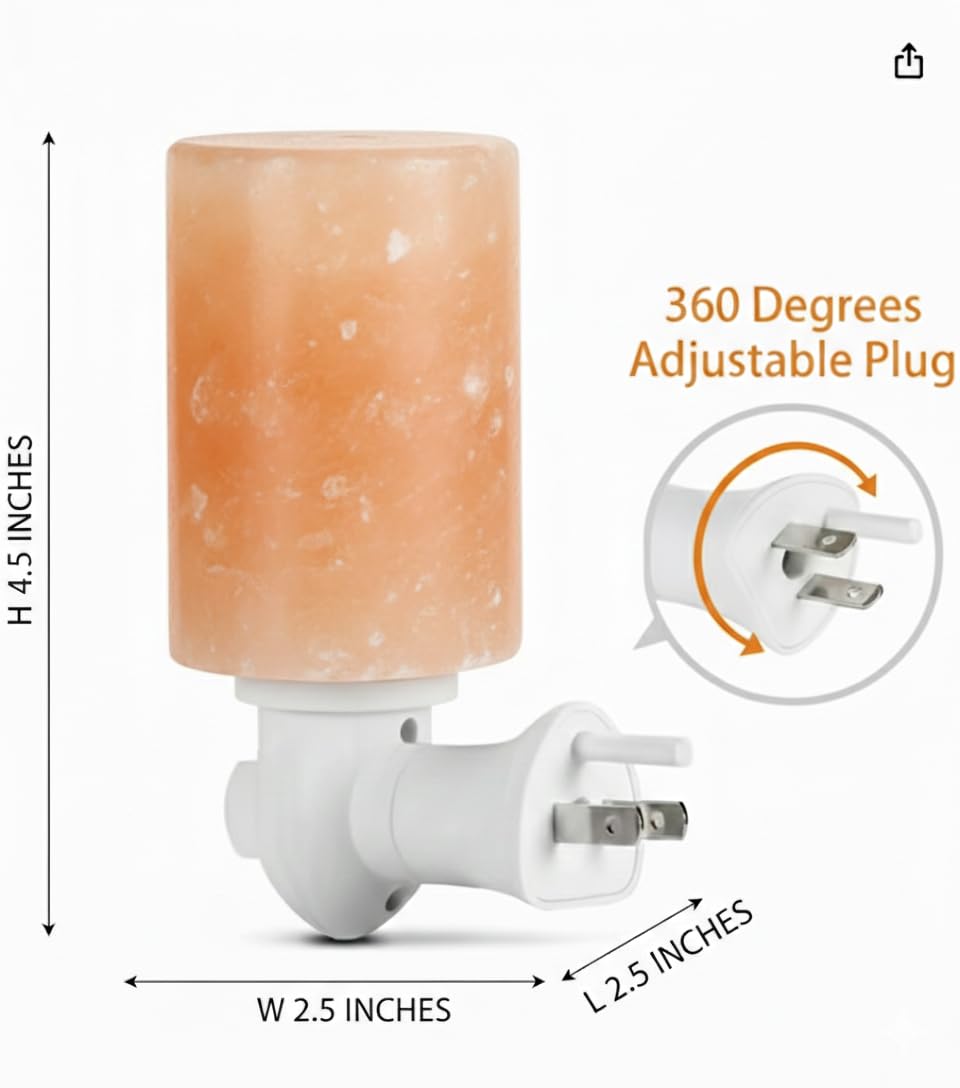 NatureBoost Himalayan Pink Salt Night Lights (Cylinder, 1)