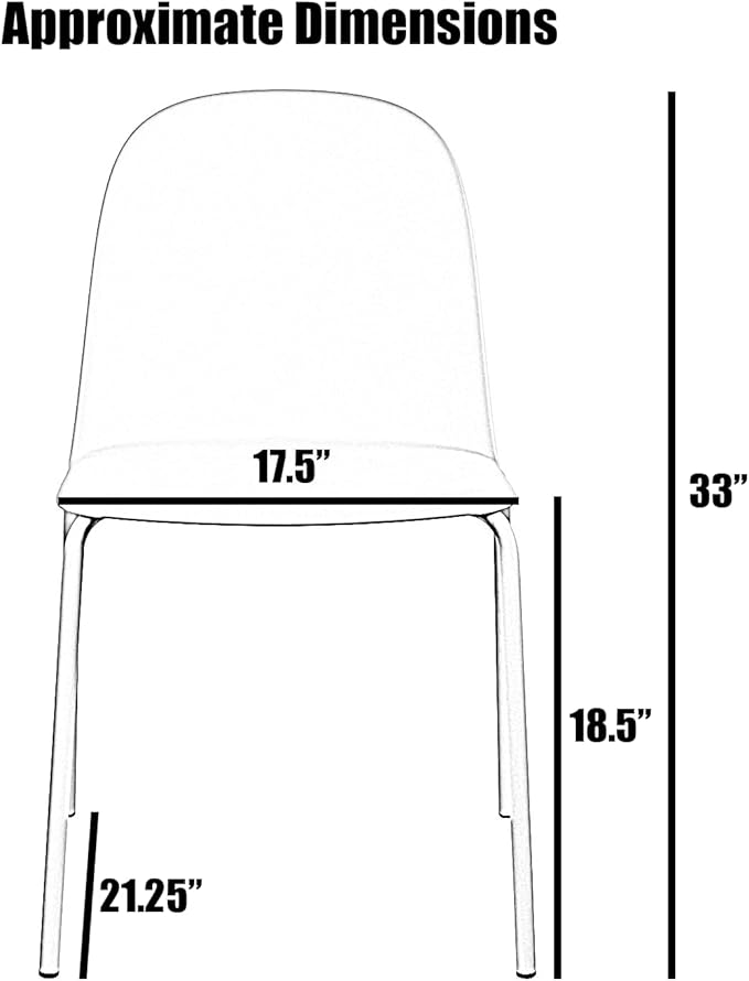 2xhome Modern Stackable Armless Dining Chair | Plastic Shell Seat with Metal Legs | Indoor or Outdoor Use | Home Kitchen Patio, Beige