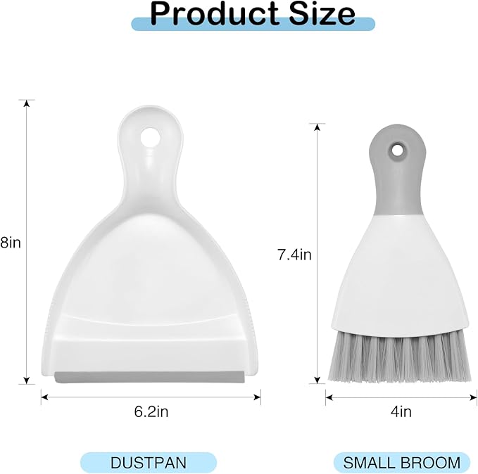 NACENA Mini Dustpan and Brush Set, Small Broom and Dustpan Set Dust Pan and