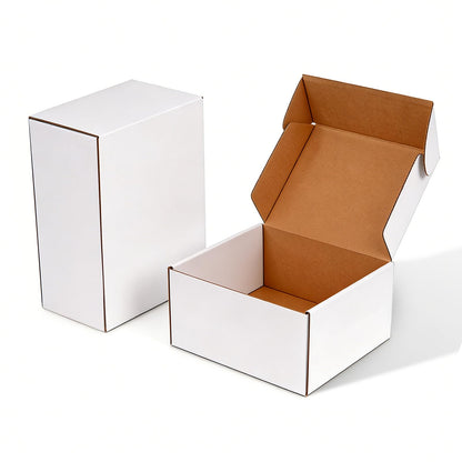 Ovlospa 11x8x4 inch Shipping Boxes 20 Pack, White Mailer Corrugated Cardboard Boxes Commerce Packaging Boxes for Storage Book Gifts Craft