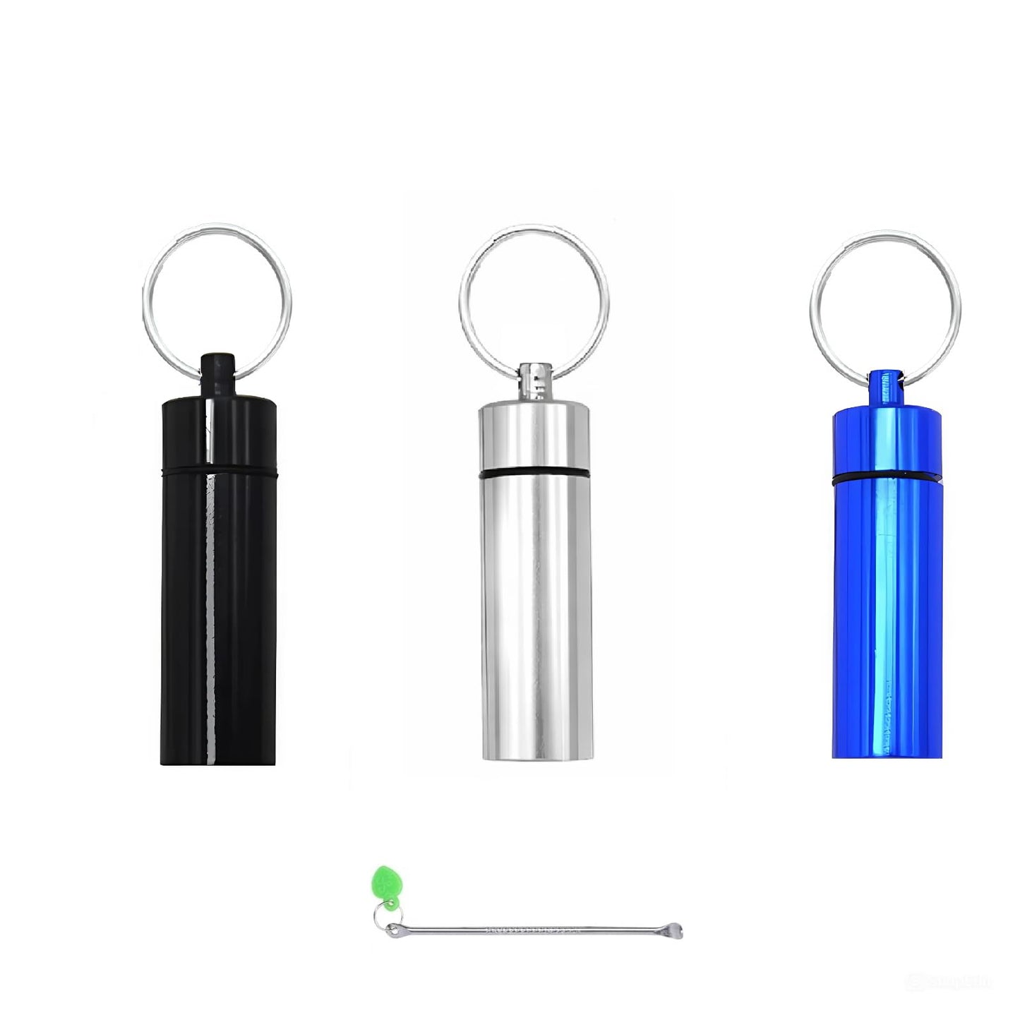 AKIRAMERUNA 3 Pack Leak-Proof Bottle Portable Pepper Shaker Waterproof Aluminum Container for Outdoor Camping Trips Travel