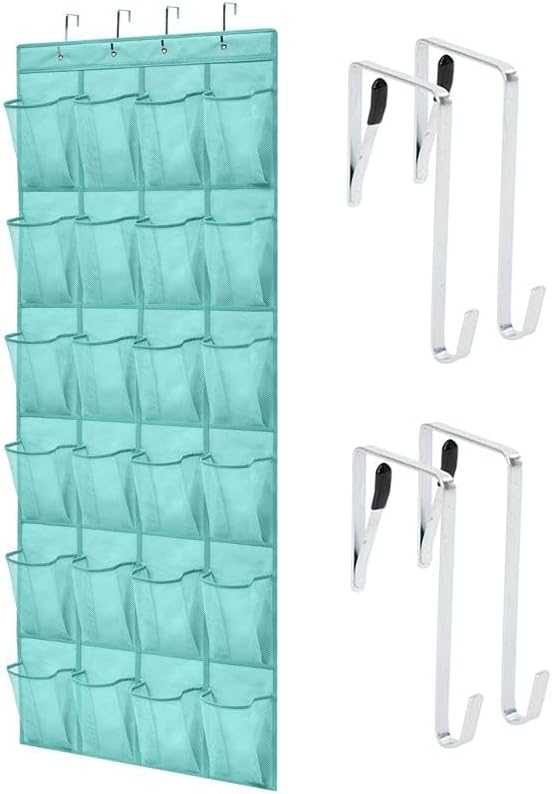 GORILLA GRIP Over the Door Shoe Organizer, 24 Large Breathable Mesh Pockets