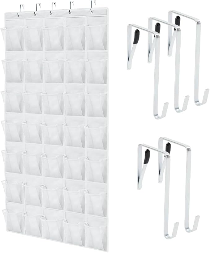 GORILLA GRIP Over the Door Shoe Organizer, 35 Large Breathable Mesh Pockets
