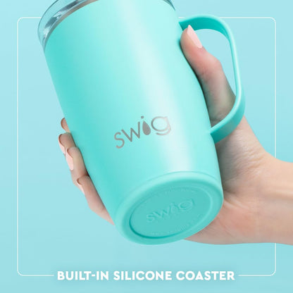 Swig Life 18oz Travel Mug, Insulated Tumbler with Handle and Lid, Travel Coffee Mug, Cup Holder Friendly, Stainless Steel 18 oz Tumbler, Nutcracker Insulated with Lid (Sugar Plum Soldiers)