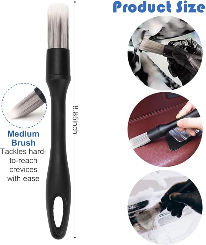 Car Interior Duster Detail Brush Cleaning Kit, Soft Microfiber Towels Dashboard