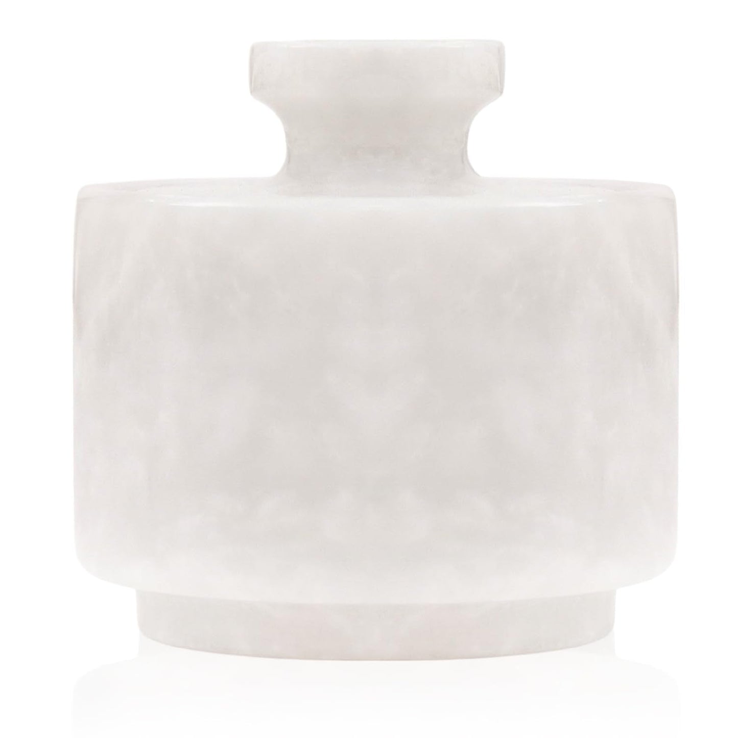 MARBLOUS KRAFTS Marble Salt Cellar with Lid 3" Inch White Salt Box, Stone Salt Container & Spice Jars, Stone Salt Holder for Counter, Spice Jar & Salt Jar