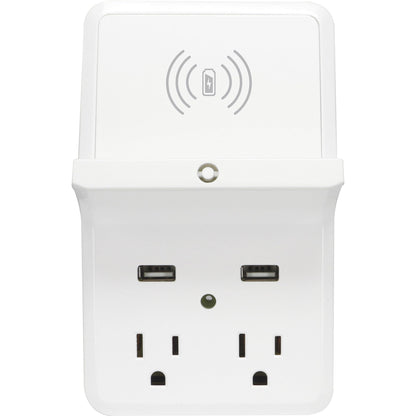 GEHR Electical Products Prime PBUWC01 Wireless-Charging-Dock Wall Tap with 2 Outlets and Dual USB Charger