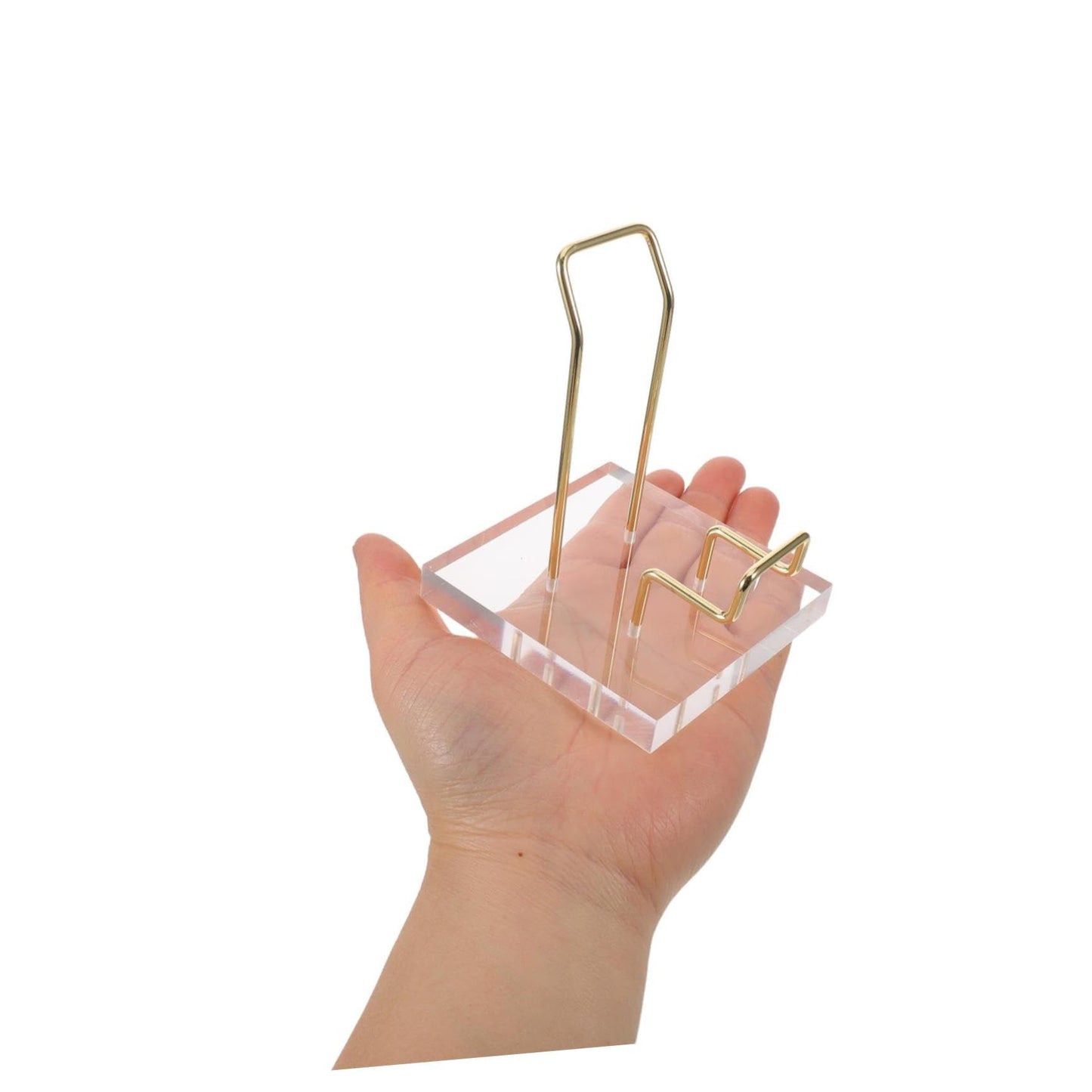 Baluue Acrylic Crystal Mineral Display Rack Large Gold Organizer Stand for Natural Stone Rock Holder Shelf Suitable for Home Office Retail Store Decoration