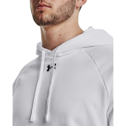 Under Armour Men's Rival Fleece Hoodie, (100) White / / Black, 4X-Large