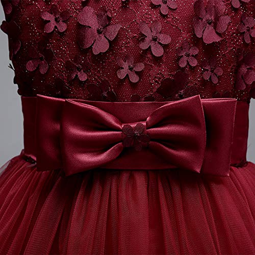 Acecharming Flower Girl Dresses for Wedding, Bridesmaid Baby Girl Pageant Elegant Lace Tulle Baptism Princess Party Dress