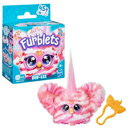 Furby Furblets - Series 3 Collectible - Bub-Lee Mini Electronic Plush Toy with Sounds for Kids, Interactive Talking Collectible, Soft to the Touch, Easter Gift, Pink
