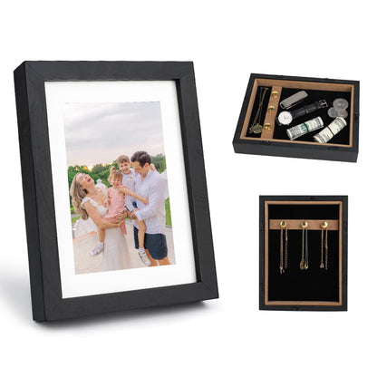 Livebe Photo Picture Frame Diversion Safe,Mini Safe Box with Hidden Secret Compartment to store your Money, Cash, Jewelry or Herbs,Home Security Safe(4''*6'') (Black)