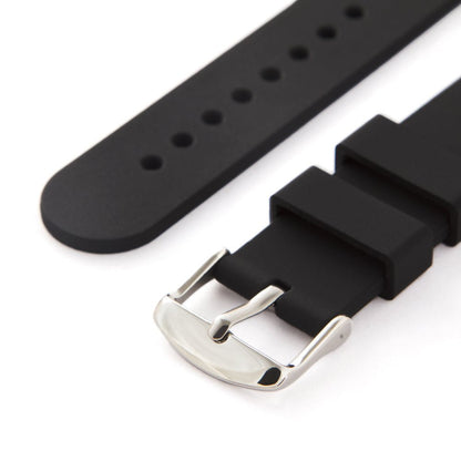 Archer Watch Straps - Soft Silicone Quick Release Watch Bands (Black, 22mm)