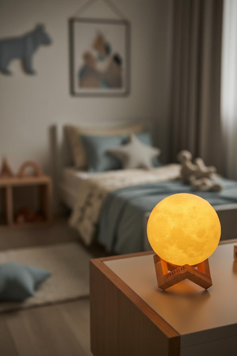 mono living 5.9 Inch Moon Lamp for Adults - 16 Color LED Light Up Moon Ball, Large Realistic 3D Night Light with Remote & Timer - Unique Thanksgiving & Gifts