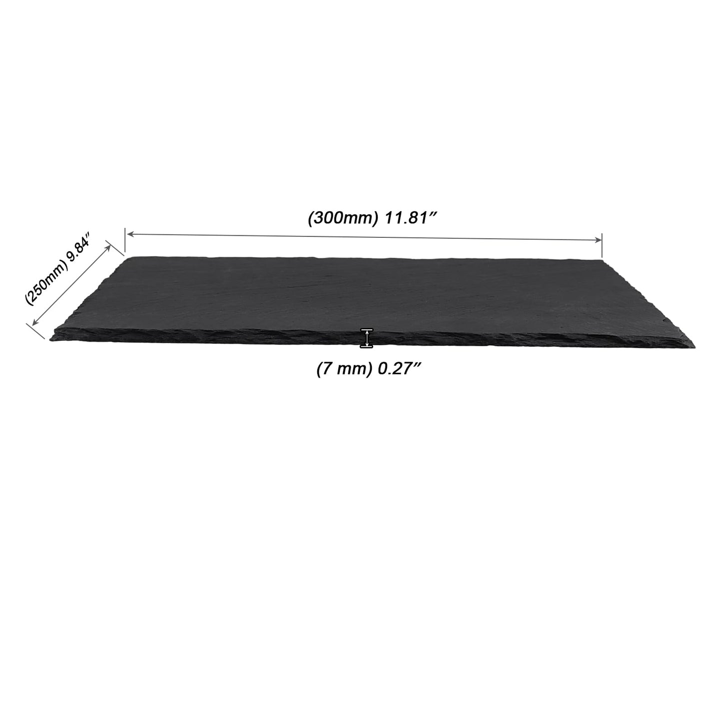MOUYAT 4 Pack 12x10 Inch Black Slate Plates, Rectangle Slate Cheese Board with Natural Edge, Natural Stone Plates Cutting Board Charcuterie Boards for Cheese, Sushi, Meat, Appetizers