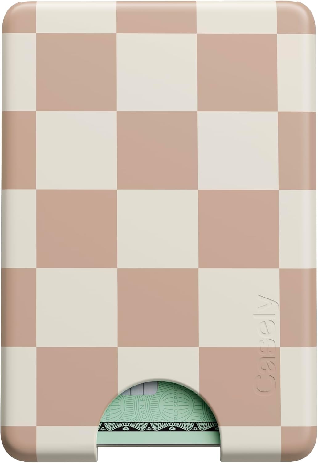 Casely MagWallet | Starfish Wishes | Coral Pink Shimmer | Slim Wallet Card Holder | Compatible with MagSafe | Soft-Touch Hard Silicone | Holds Up to 3 Cards