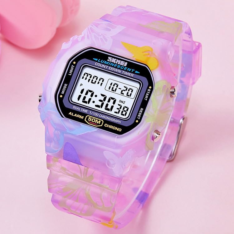 VIGOROSO Digital Watch for Women, Mens Digital Watch Waterproof Watches for Ladies Purple Watch Men