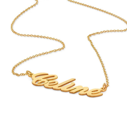 MyNameNecklace Name Necklace - Personalized Engraved Name Pendant Jewelry Precious Metals Sterling Silver 925 & Gold Plating - Nameplate Necklace Gift for Her
