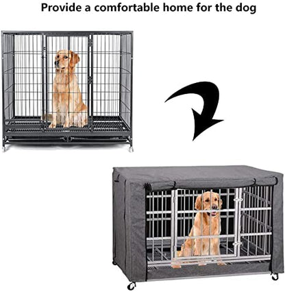 Chengsan Durable Windproof Dog Crate Cover for Metal Crate Indoor Outdoor Protection