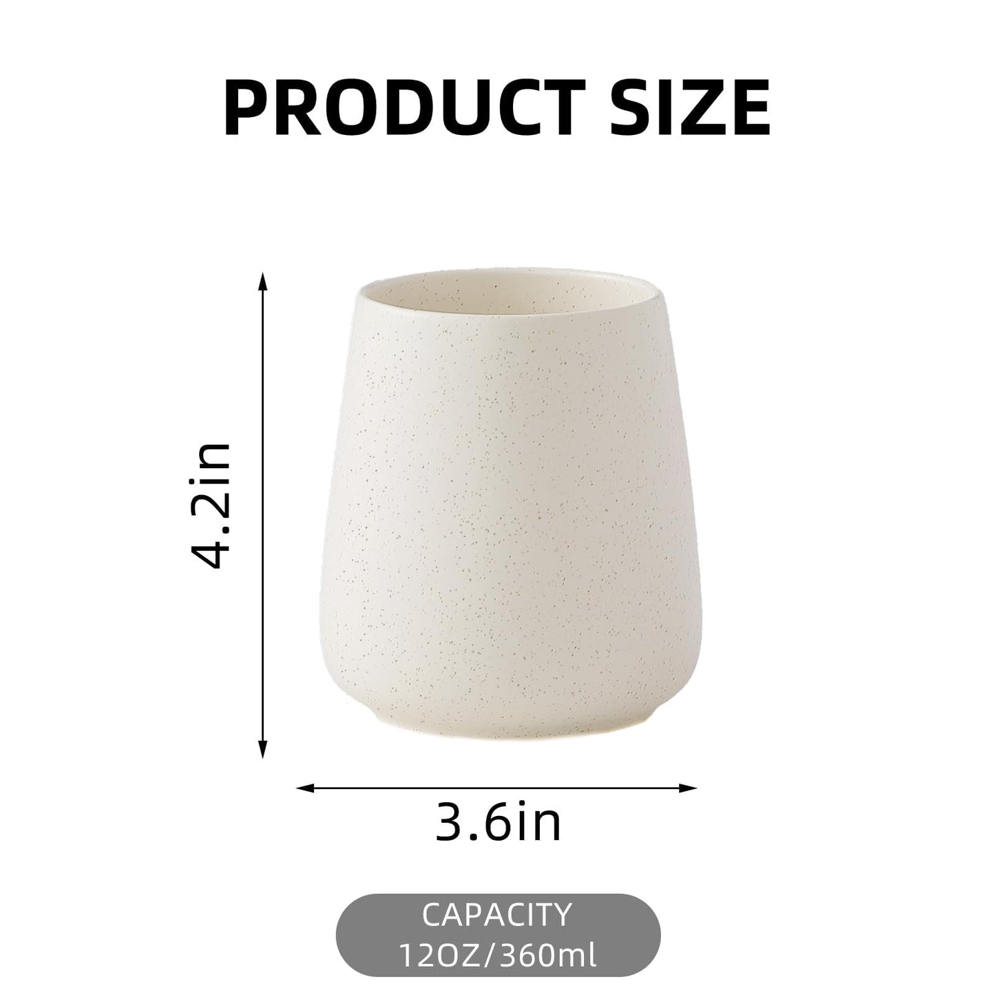 Beige Toothbrush Holder for Bathroom - Ceramic Tooth Brushing Holders, Toothbrush Cup, Toothpaste Organizer for Bathroom Countertop, Makeup Brush Holder, Pen Holder for Home Desktop Storage