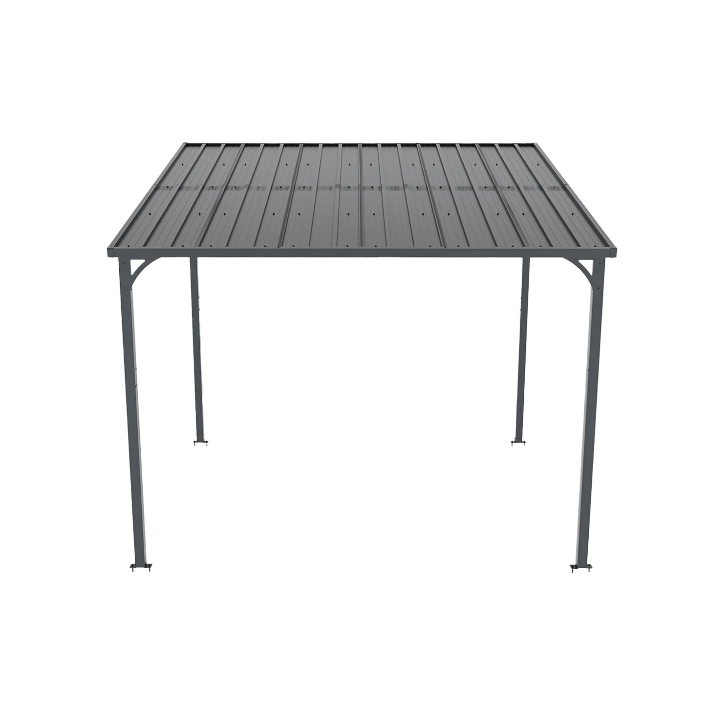 KEIKI 8x10 Ft Gazebo Outdoor, Hard Top Lean to Grill Gazebos Pergola with Roof, Backyard Waterproof Patio Covers for Shade & Rain, Wall-Mounted Large Heavy Duty Awnings for Outside Decks, Black