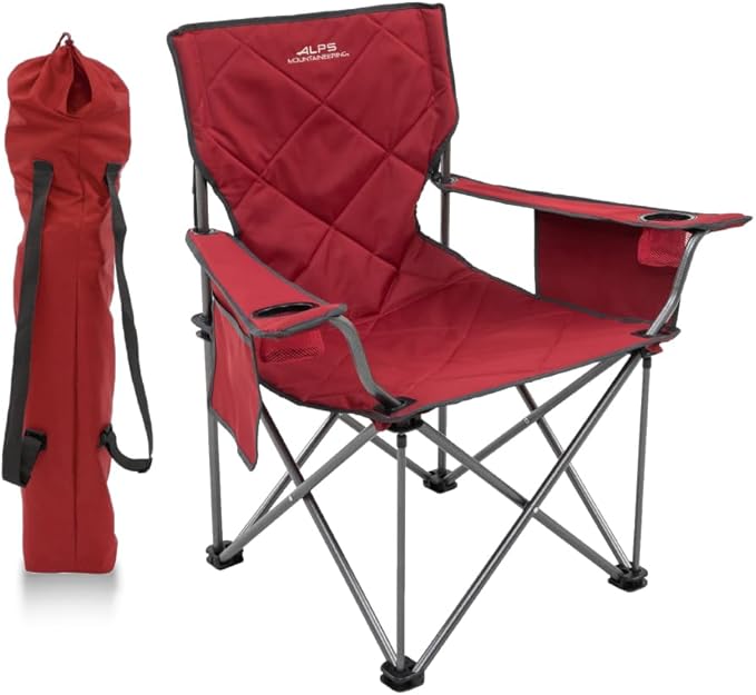 ALPS Mountaineering King Kong Camping Chairs for Adults with Mesh Cup Holders and Pockets, Built Durable and Reliable with Compact Foldable Steel Frame