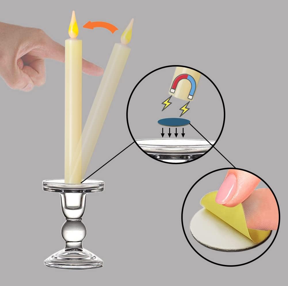 Strg Halloween Flameless Candles with Remote Timer, Christmas Window Taper Candles with Suction Cup and Magnetic Base Battery Operated Candle Sticks for Christmas Halloween Decorations (9 Pack)