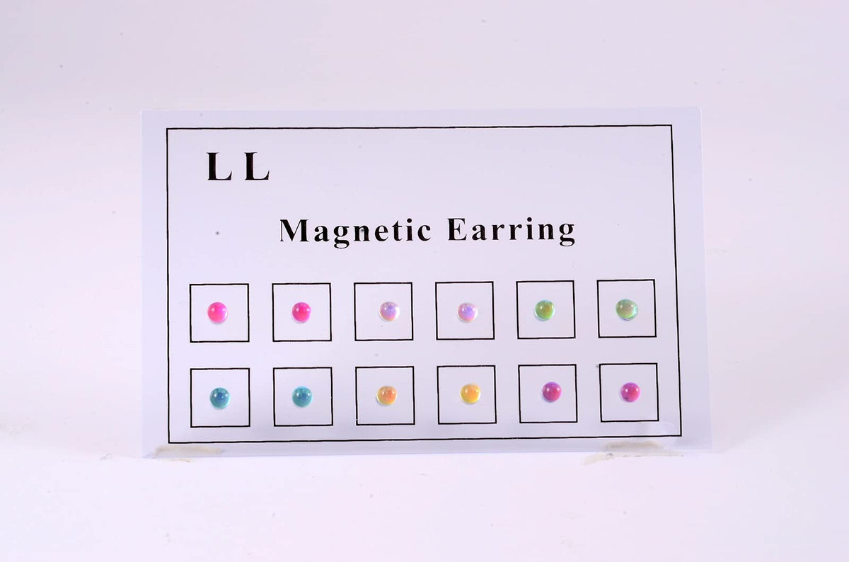 Stainless Steel Crystal Fake Ear Stud Earrings Nose Lip Ring Clip on Cubic Zirconia Tragus for Women Men Multicolor Non Piercing Jewelry Set-12pcs 3mm B