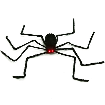 GHYKL Halloween Giant Spider 5 Ft Outdoor Halloween Decorations Large Fake Hairy Spider Scary Furry Spider Props Outside Yard Creepy Decor, Black