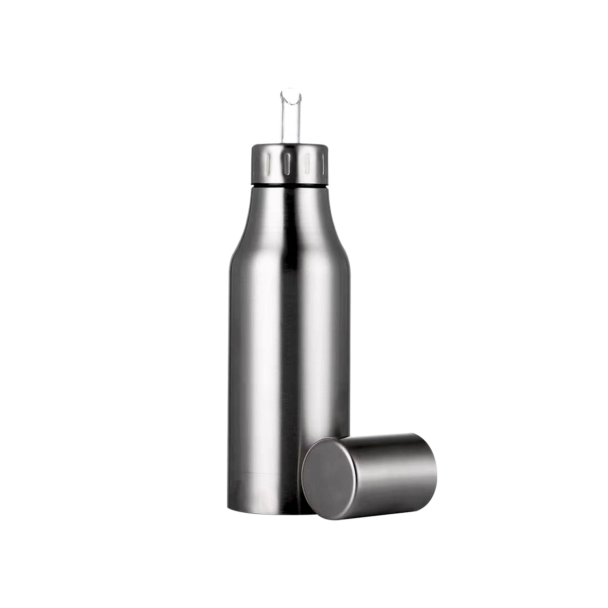 Olive Oil Dispenser Bottle Stainless Steel Leak Proof Olive Oil Decanter for Kitchen (500ML/17Oz)
