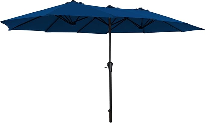 SUPERJARE 13FT Outdoor Umbrella for Patio, Double sided Pool Umbrellas with Fade Resistant Canopy, Large Table Umbrella for Deck, Market, Backyard - Navy Blue