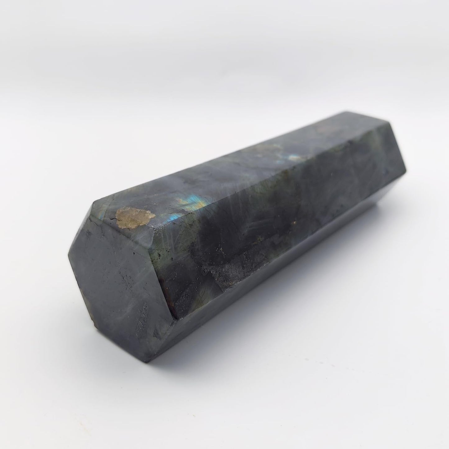 XMHOME Labradorite Crystal Tower 6 Faceted Healing Crystal Point Wand 1-1.5 Lbs Quartz Tower Large for Meditation Reiki Collection