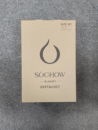 SOCHOW Sherpa Plaid Fleece Throw Blanket, Double-Sided Super Soft Luxurious Bedding Blanket 127cm×150cm, Blue
