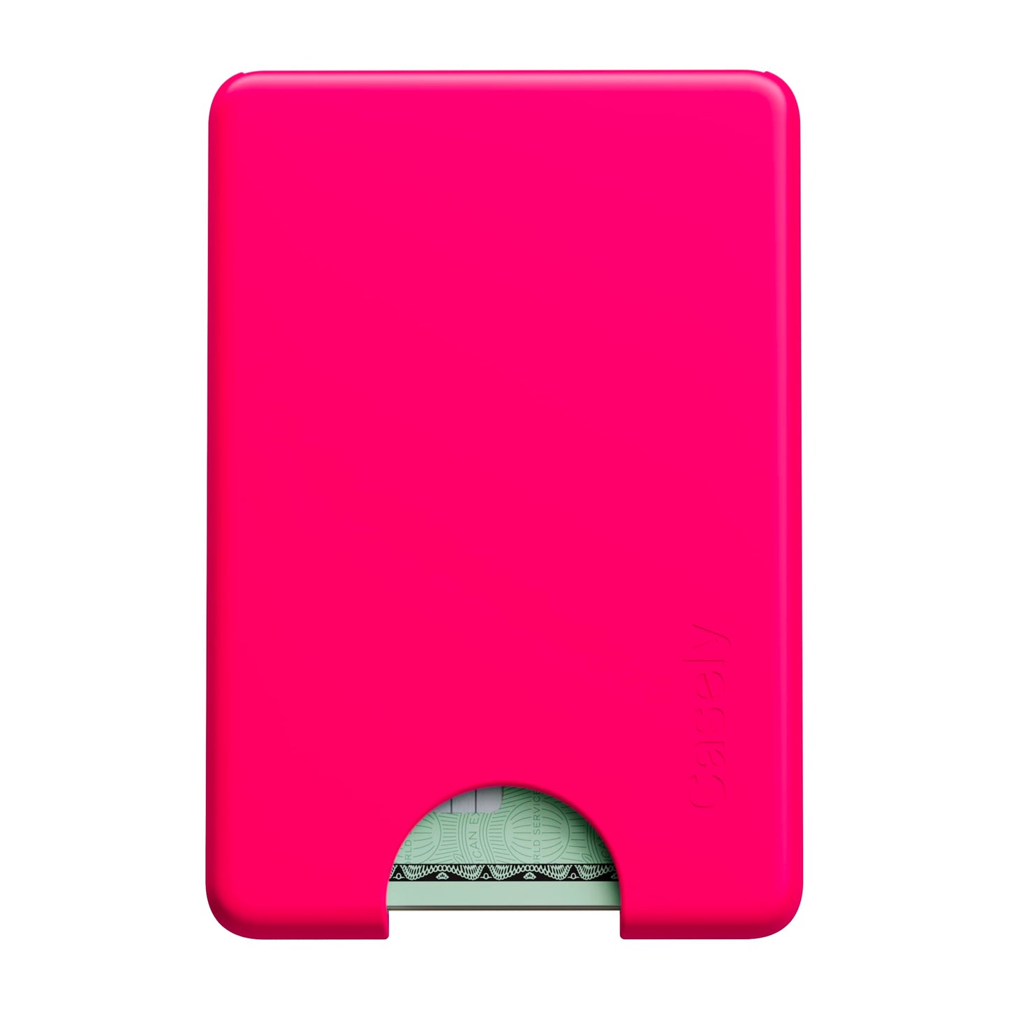 Casely MagWallet | Starfish Wishes | Coral Pink Shimmer | Slim Wallet Card Holder | Compatible with MagSafe | Soft-Touch Hard Silicone | Holds Up to 3 Cards