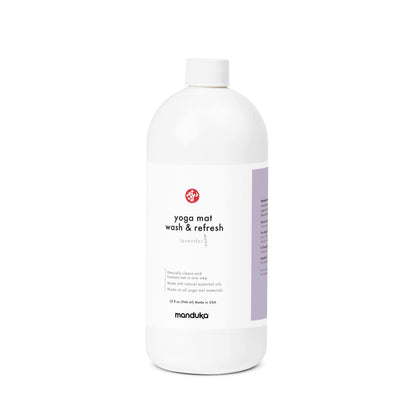 Manduka Yoga Mat Wash and Refresh – 100% Natural Essential Oil Yoga Mat Cleaning Spray, Fitness Equipment and Gym Accessories Cleaner, Non-irritating, Pet Friendly | Lemongrass Scent, 8 oz