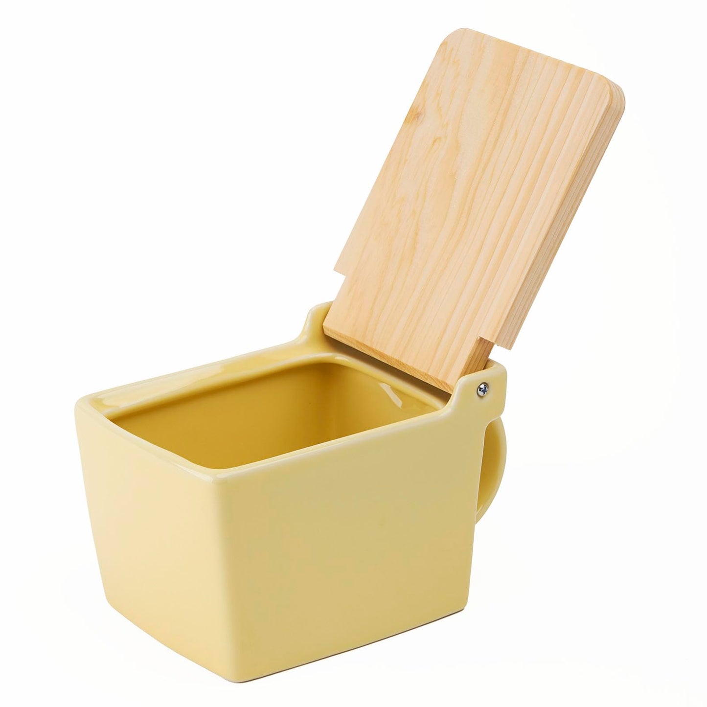 ZERO JAPAN Bee House Premium Salt Box with Hinoki Lid - Container for Sea Salt and Spices - Elegant Cellar for Kitchen Countertop - Banana Yellow, 16 oz