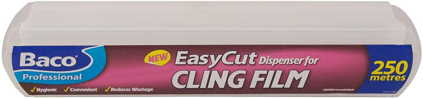 Bacofoil Professional Easycut Cling Film & Dispenser 250 Metres x 35 cms, White, 40 x 8.4 x 7.4 cm