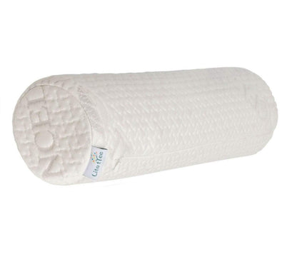 Comfort Memory Foam Neck Roll and Cervical Bolster Round Pillow with Removable Washable Soft Cover for Spine and Neck Back Lumbar Leg Vertebra Support (18x6 inch Pillow)