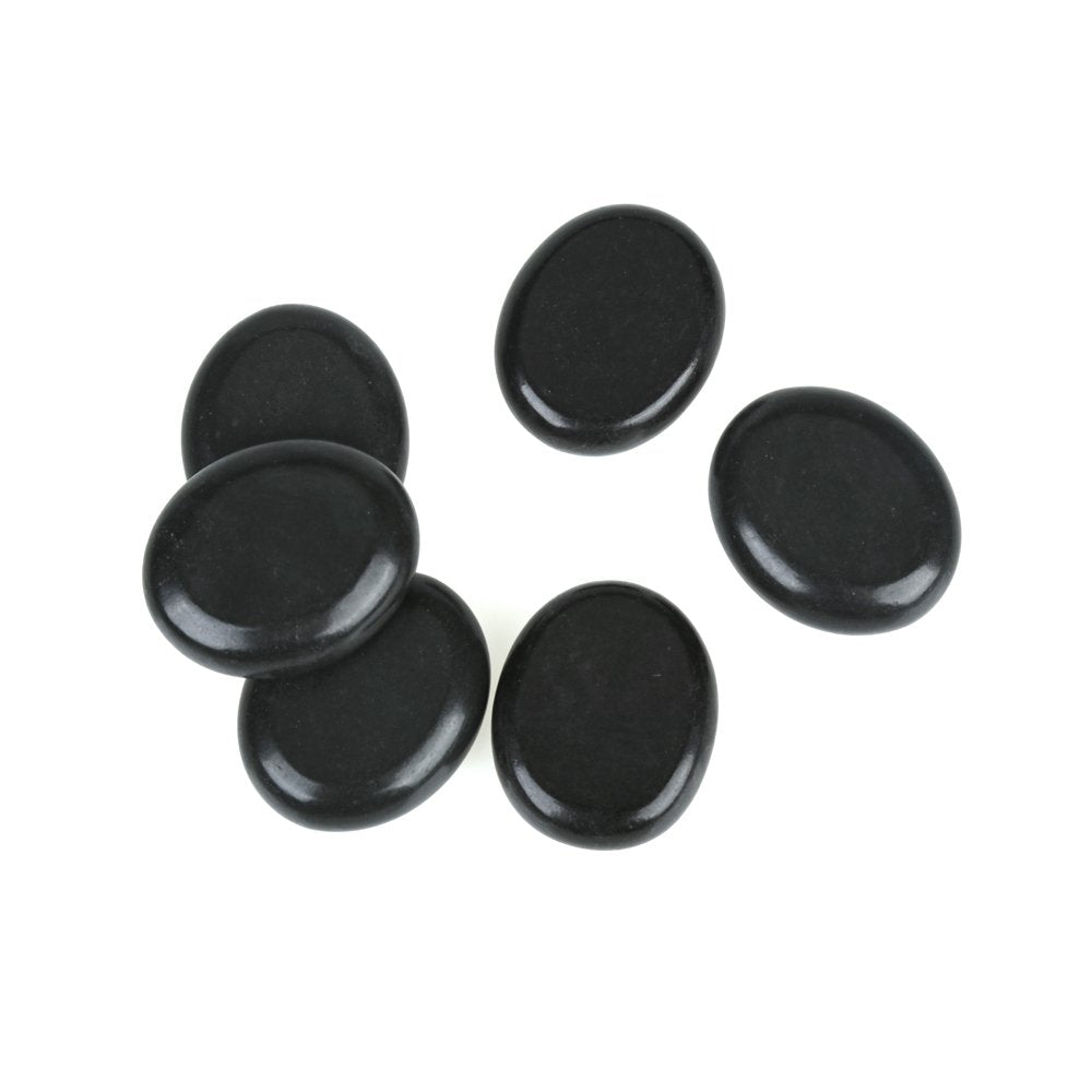 QYLHH 6 Pcs Medium Hot Massage Stones Set Natural Basalt Warm Rocks Kit for Home Spa Massager for Back&Leg& Face &Foot