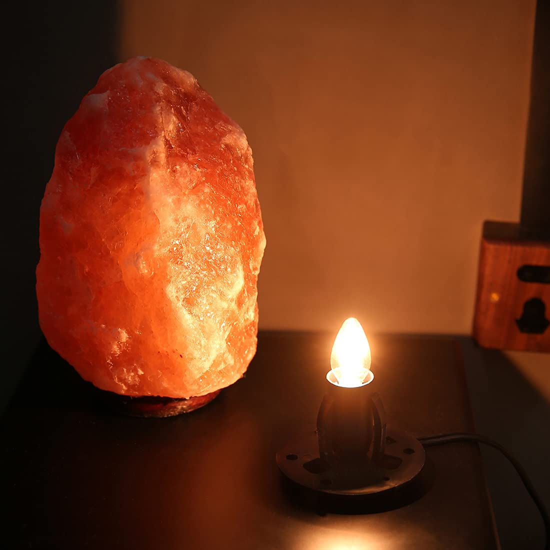 OHLGT Himalayan Salt Lamp Cord Replacement with Dimmer Switch(2-Pack) and E12 Halogen Salt Lamp Bulbs(6-Pack) New Series (5 Feet Cord & 3.34 Inch Base)