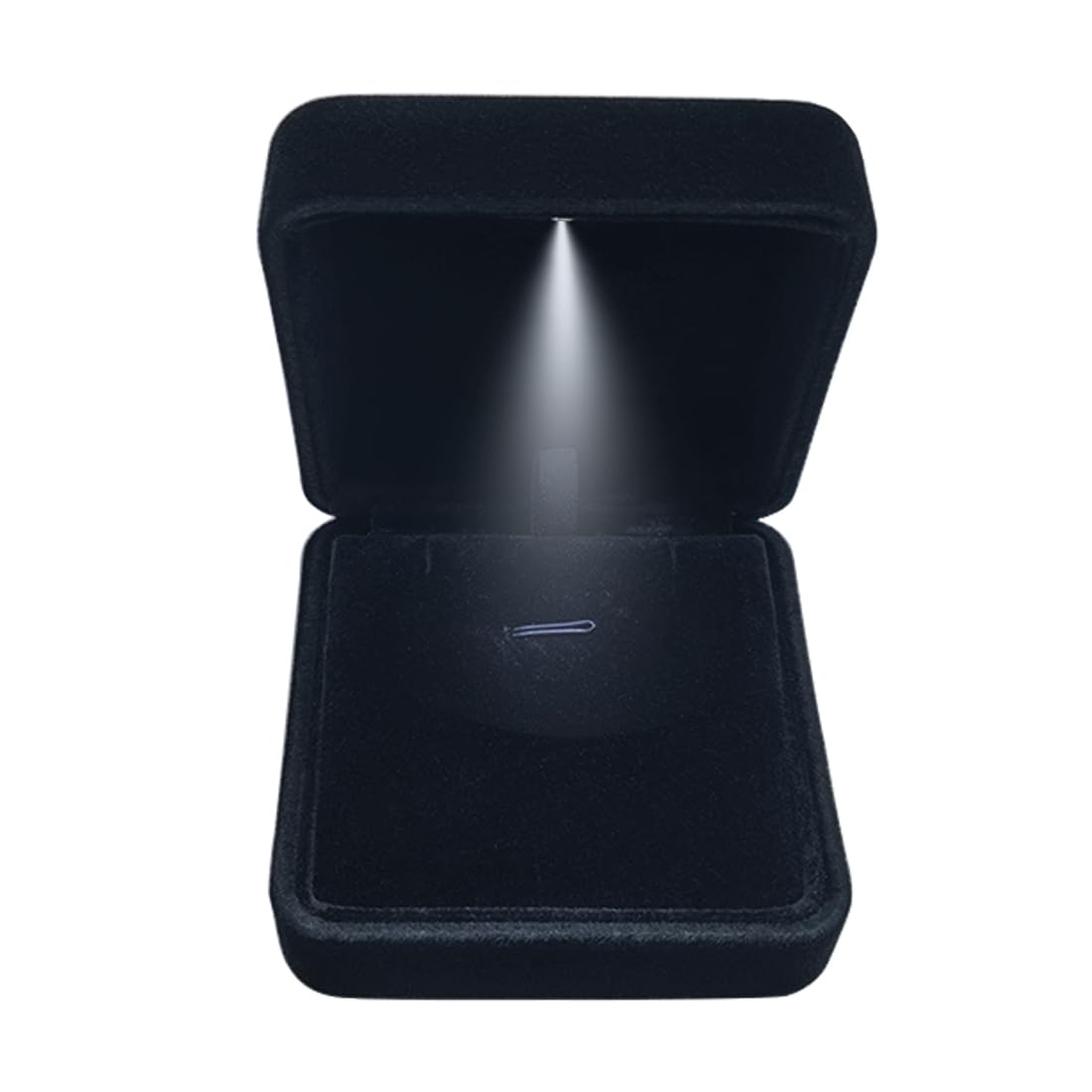 GBYAN Pendant Necklace Box with LED Light, Necklace Gift Box Velvet Jewelry Display Case for Proposal Engagement Wedding and Birthday,Black