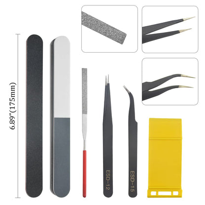 BXQINLENX Professional 9 PCS Model Tools Kit Modeler Basic Tools Craft Set Hobby Building Tools Kit for Gundam Car Model Building Repairing and Fixing(B)