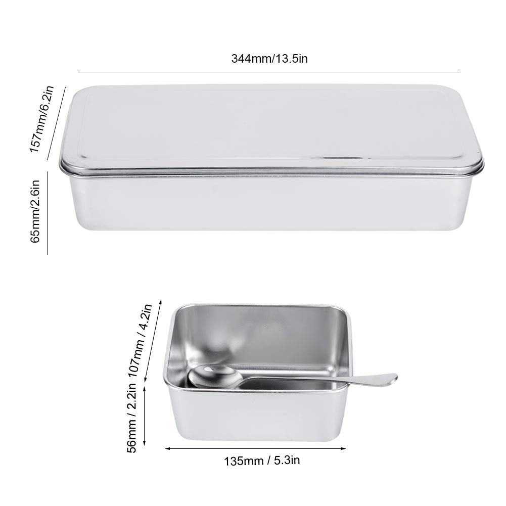 OUKENS Seasoning Container, 3‑Grid Stainless Steel Seasoning Rack Spice Pots Storage Container Condiment Jars Cruet with Cover and Spoon for Spice Salt Sugar