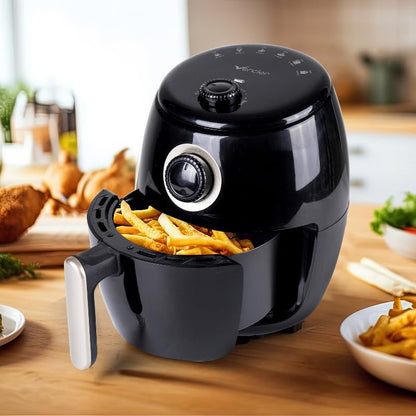 Vencier 2L Compact Air Fryer – Non-Stick Basket, 1000W, 30-Min Timer, Adjustable Temp 80–200°C, Rapid Air Circulation, Small Household & Single-Serve Cooking