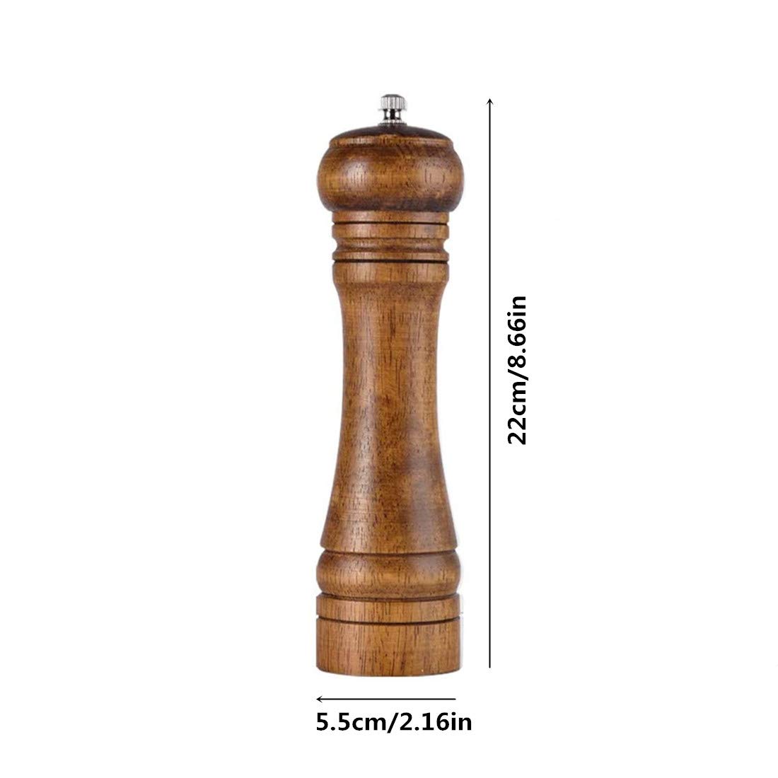 solid wood oak grinder restaurant pepper manual grinding powder pepper grinding kitchen seasoning tool (8 inch)